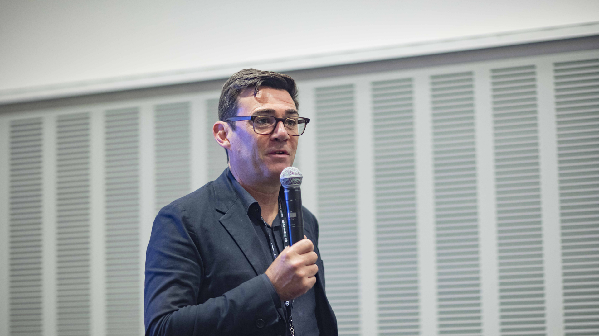 Andy Burnham speaking at a Labour Party Conference fringe event